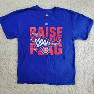 Majestic Chicago Cubs 2016  T Shirt Mens Large National League Champions
